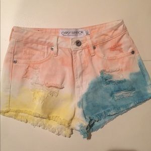 Tie Dye High Rise Gypsy Warrior Shorts